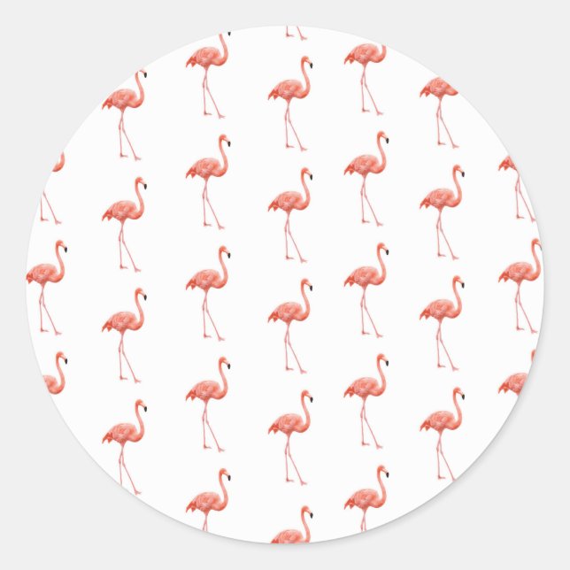 Adesivo Redondo Pink Flamingo Patterno Feminino (Frente)
