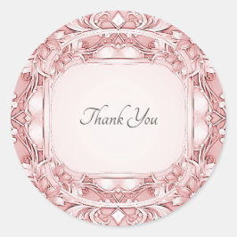 Adesivo Redondo Pink Floral Frame Envelope Seal Sticker
