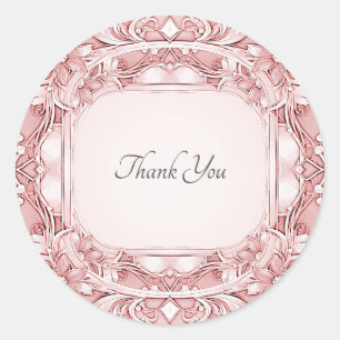 Adesivo Redondo Pink Floral Frame Envelope Seal Sticker