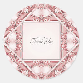 Adesivo Redondo Pink Floral Frame Envelope Seal Sticker
