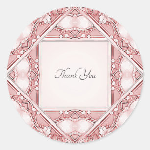 Adesivo Redondo Pink Floral Frame Envelope Seal Sticker