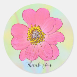 Adesivo Redondo Pink Flower