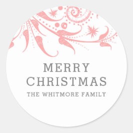 Adesivo Redondo Pink Frost Feliz Natal