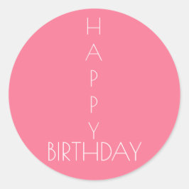 Adesivo Redondo Pink Happy Birthday Sticker
