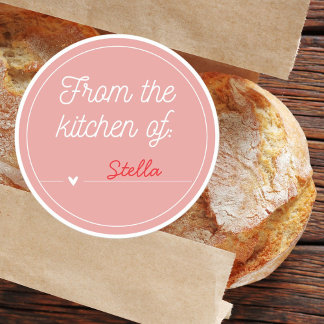 Adesivo Redondo Pink Heart Custom  From the Kitchen of Sticker