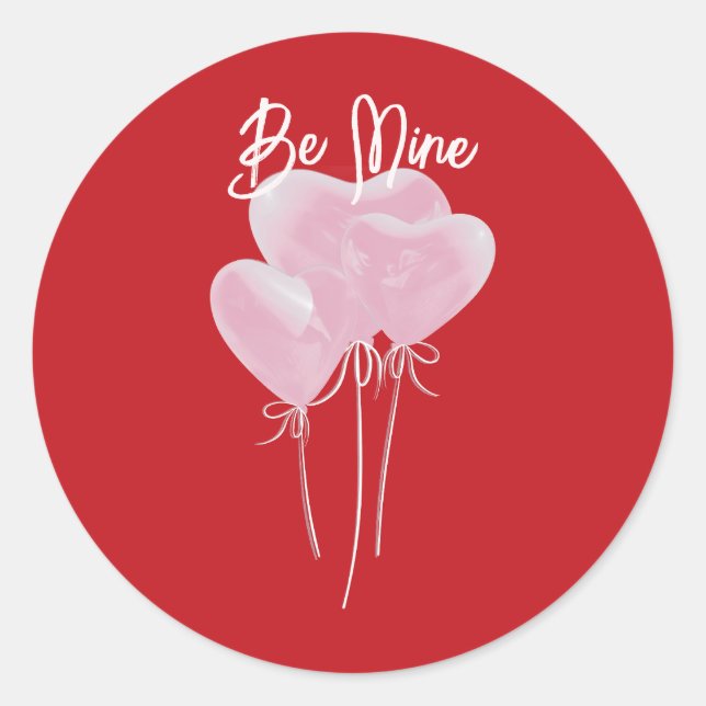 Adesivo Redondo Pink Hearts  (Frente)