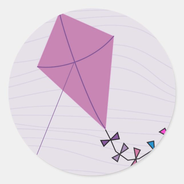 Adesivo Redondo Pink Kite (Frente)