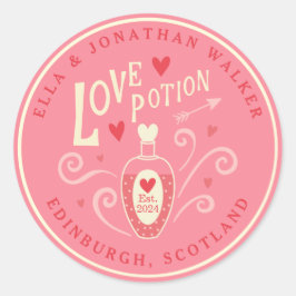 Adesivo Redondo Pink Love Potion Wedor Sticker