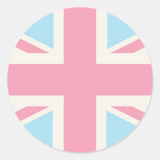 Adesivo Redondo Pink Lovely Classic Union Jack British(UK) Flag