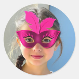 Adesivo Redondo Pink Mask Classic Round Sticker