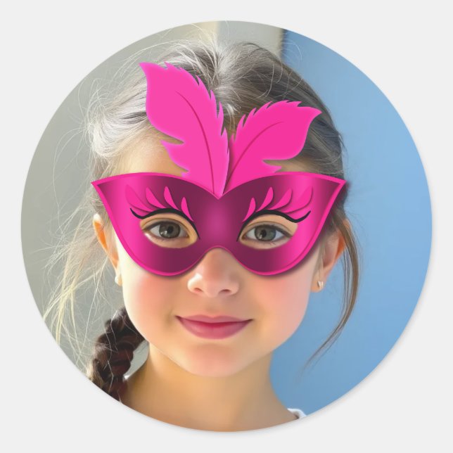 Adesivo Redondo Pink Mask Classic Round Sticker (Frente)