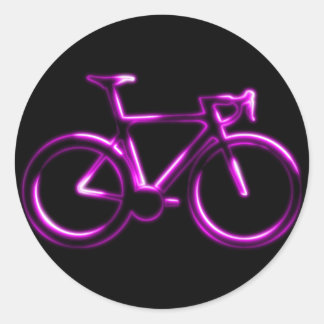 Adesivo Redondo Pink Neon Glow Road Bicycle Sticker