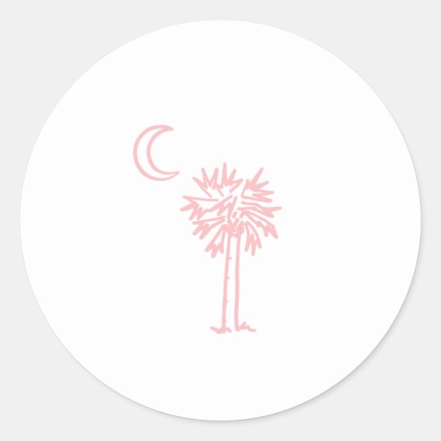 Adesivo Redondo Pink Palmetto Moon Sticker (Frente)