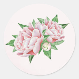 Adesivo Redondo Pink Peony Stickers