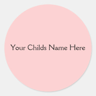 Adesivo Redondo Pink Personalised Childs Name Sticker