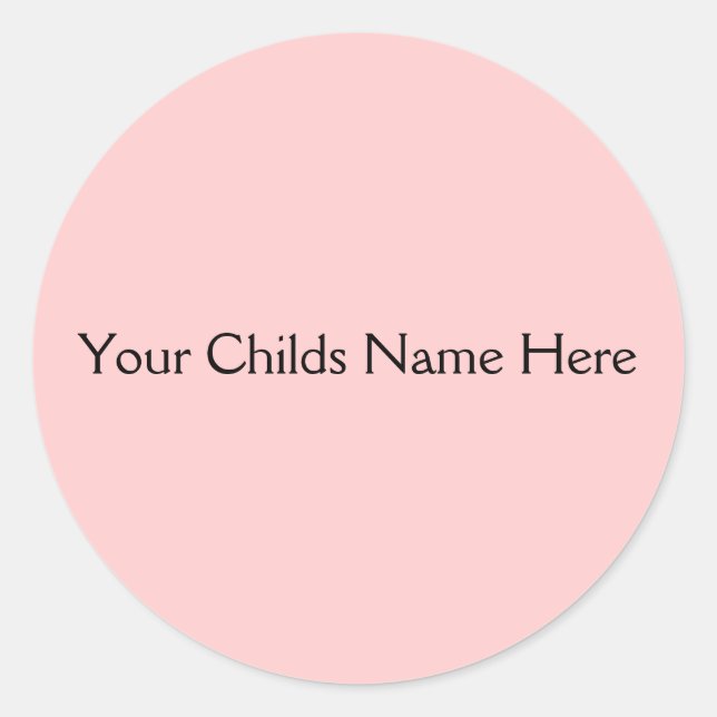 Adesivo Redondo Pink Personalised Childs Name Sticker (Frente)