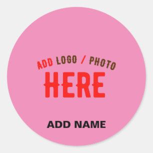 ADESIVO REDONDO PINK PERSONALIZÁVEL MODERNO VERIFICADO COM MARCA