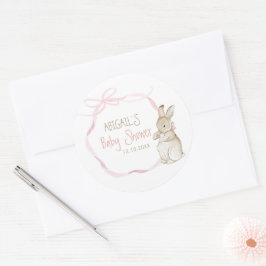 Adesivo Redondo Pink Peter o Chá de fraldas Beatrix Girl do coelho