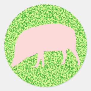 Adesivo Redondo Pink Pig Sticker