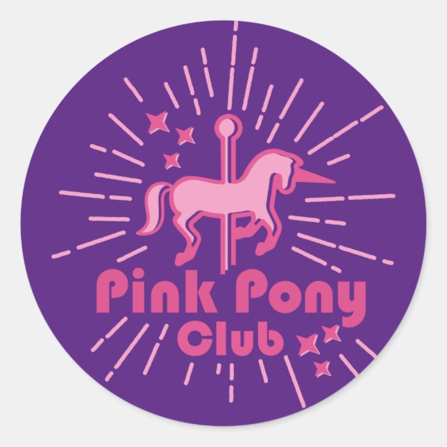 Adesivo Redondo Pink Pony Club (Frente)