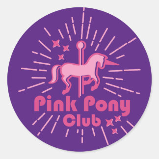 Adesivo Redondo Pink Pony Club