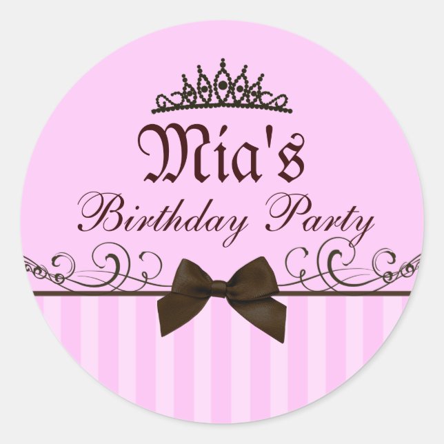 Adesivo Redondo Pink Princess Sticker (Frente)