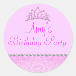 Adesivo Redondo Pink Princess Sticker