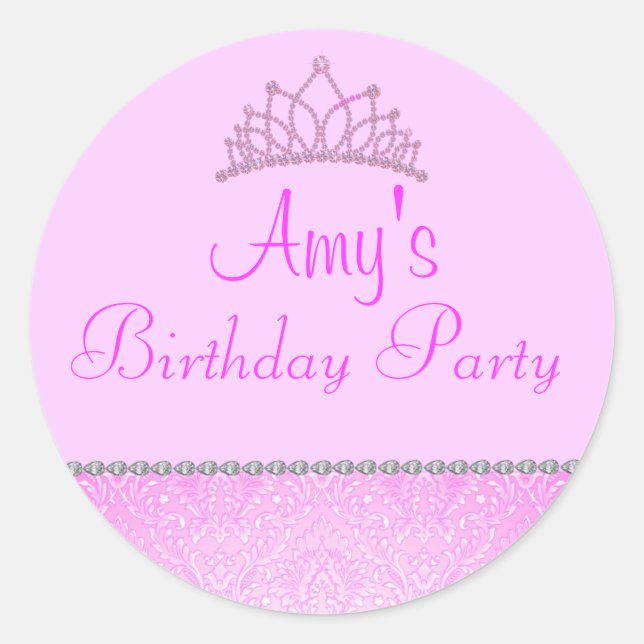Adesivo Redondo Pink Princess Sticker (Frente)