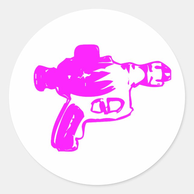 Adesivo Redondo Pink Raygun (Frente)