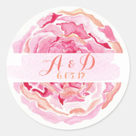 Adesivo Redondo Pink Rose Sticker