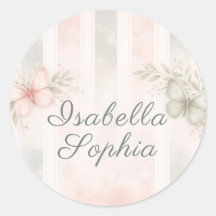 Pink Sage Butterfly Baby in Bloom Watercolor