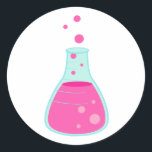 Adesivo Redondo Pink Science Beaker<br><div class="desc">Você tem uma criança que adora ciência? Eles vão adorar os adesivos Pink Science Beaker desenhados pela Enchantfancy Design Company. Estes adesivos redondos apresentam um copo químico cheio de líquido borbulhante rosa. É perfeito para festas de aniversário de ciência para crianças.</div>