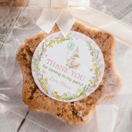 Adesivo Redondo Pink Silly Goose Floral Girl Birthday