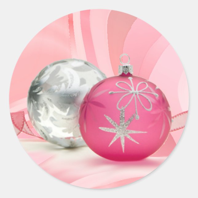 Adesivo Redondo PINK & SILVER ORNAMENT, por SHARON SHARPE (Frente)
