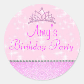Adesivo Redondo Pink Sparkle Princess Sticker