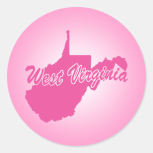 Adesivo Redondo Pink State West Virginia Classic Round Sticker
