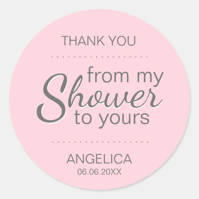 Adesivo Redondo Pink Sugar Scrub Chá de panela Favor Mason Jar (Frente)