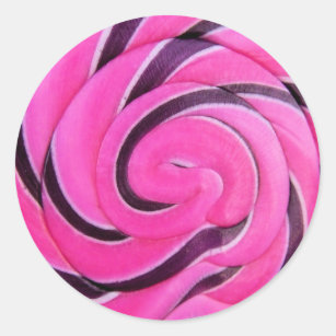 Adesivo Redondo Pink Swirl Lolly