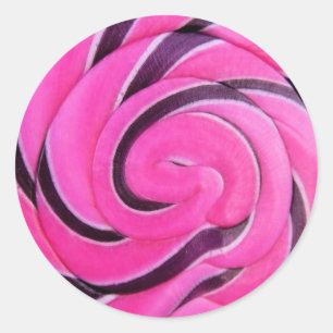 Adesivo Redondo Pink Swirl Lolly