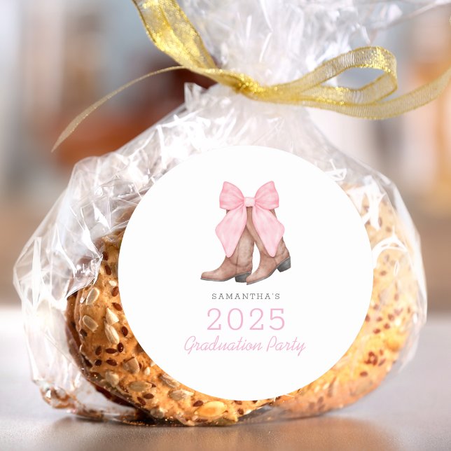 Adesivo Redondo Pink Western 2025 Graduação (Criador carregado)