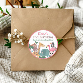 Adesivo Redondo Pink Wild Animal