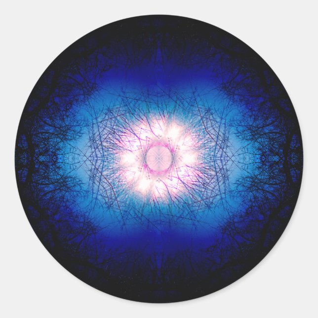 Adesivo Redondo Pink Winter Sun Mandala (Frente)