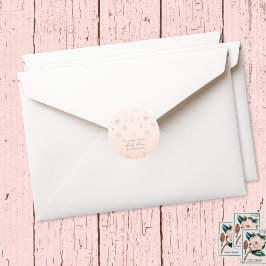 Adesivo Redondo Pink Winter Wonderland Snowflake Chá de fraldas Fa