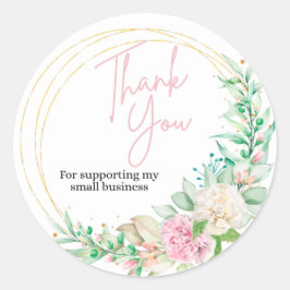 Adesivo Redondo PinkGold Small Business Thank You Round Sticker