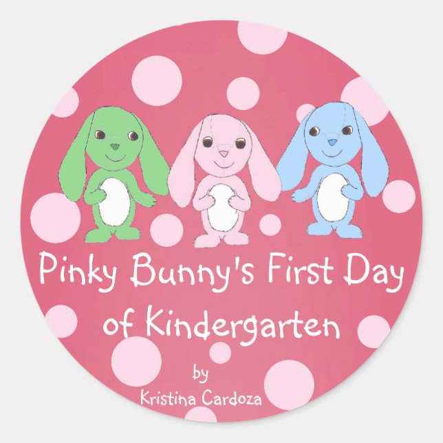 Adesivo Redondo Pinky Bunny Sticker 1 (Frente)