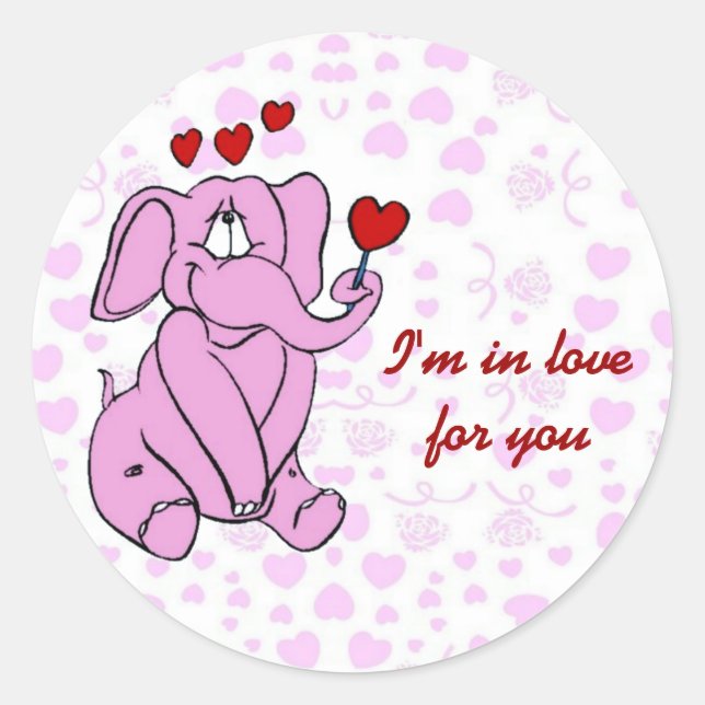 Adesivo Redondo Pinky Love Sticker (Frente)