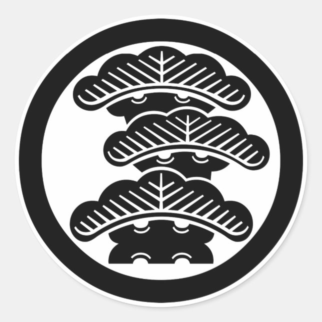 Adesivo Redondo Pino R de três níveis em círculo (Frente)