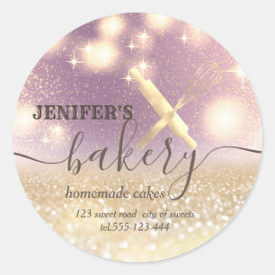 Adesivo Redondo Pino rolante brilhante e panificação de script c