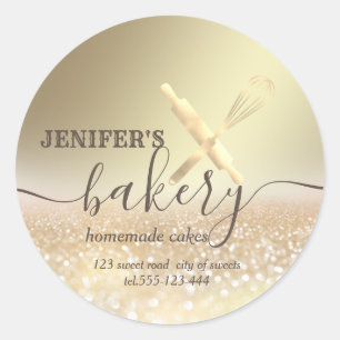 Adesivo Redondo Pino rolante brilhante e panificação de script c