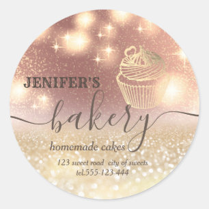 Adesivo Redondo Pino rolante brilhante e panificação de script che